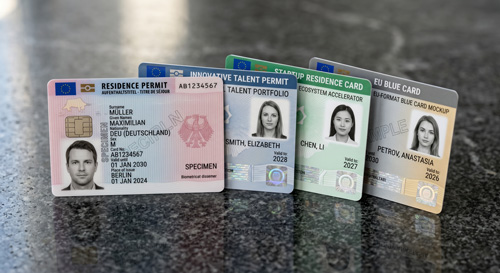 Residence permit card editable placeholder